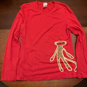 Red Sock Monkey Long Sleeve Shirt
